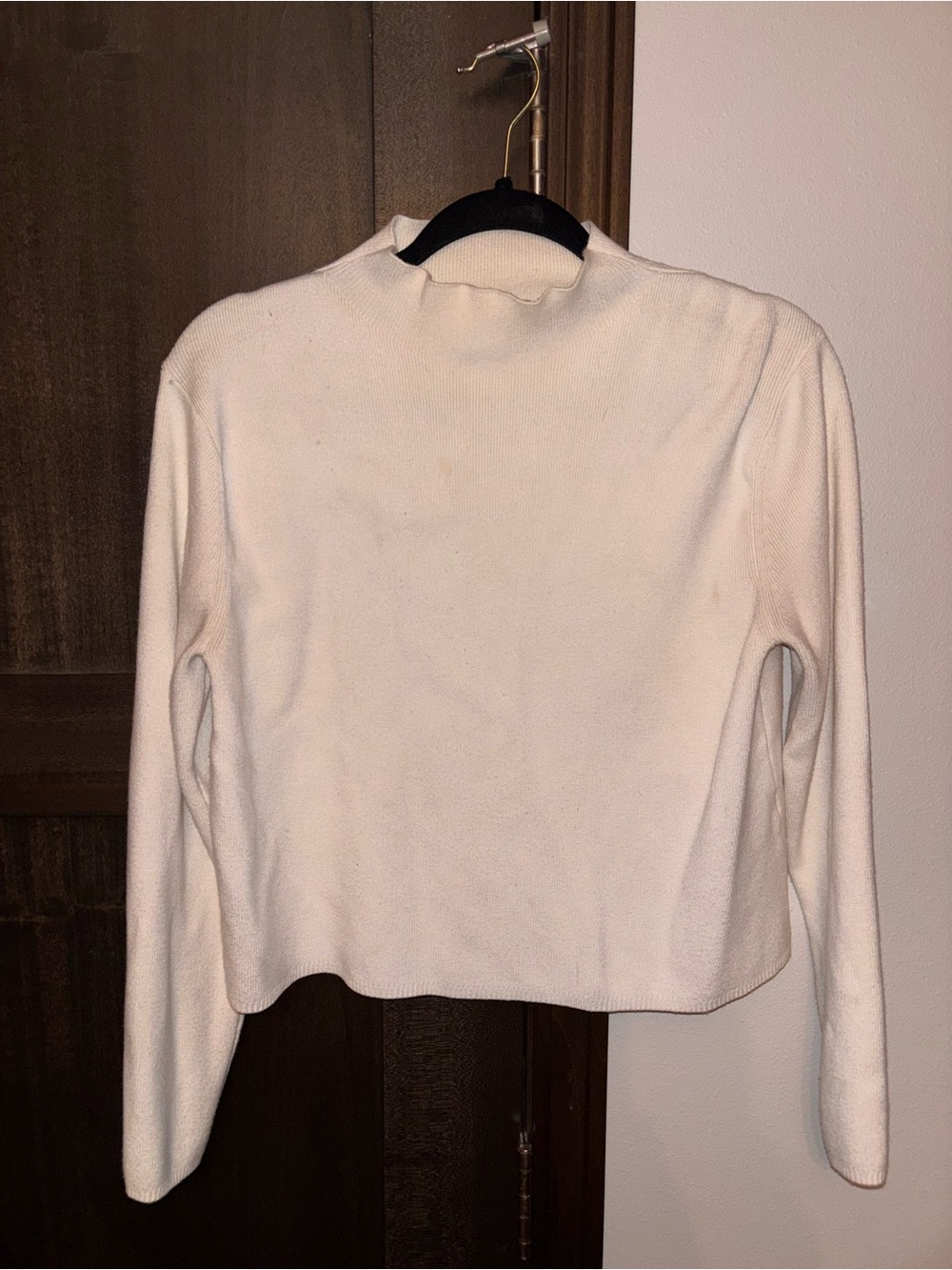 Dynamite Cream Mock Neck Long-Sleeve Top